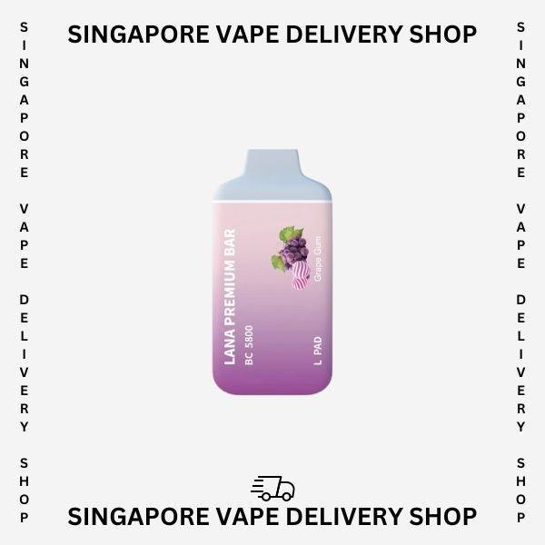 Lana-premium-bar-5800-grape-gum-(SG VAPE DELIVERY SHOP)