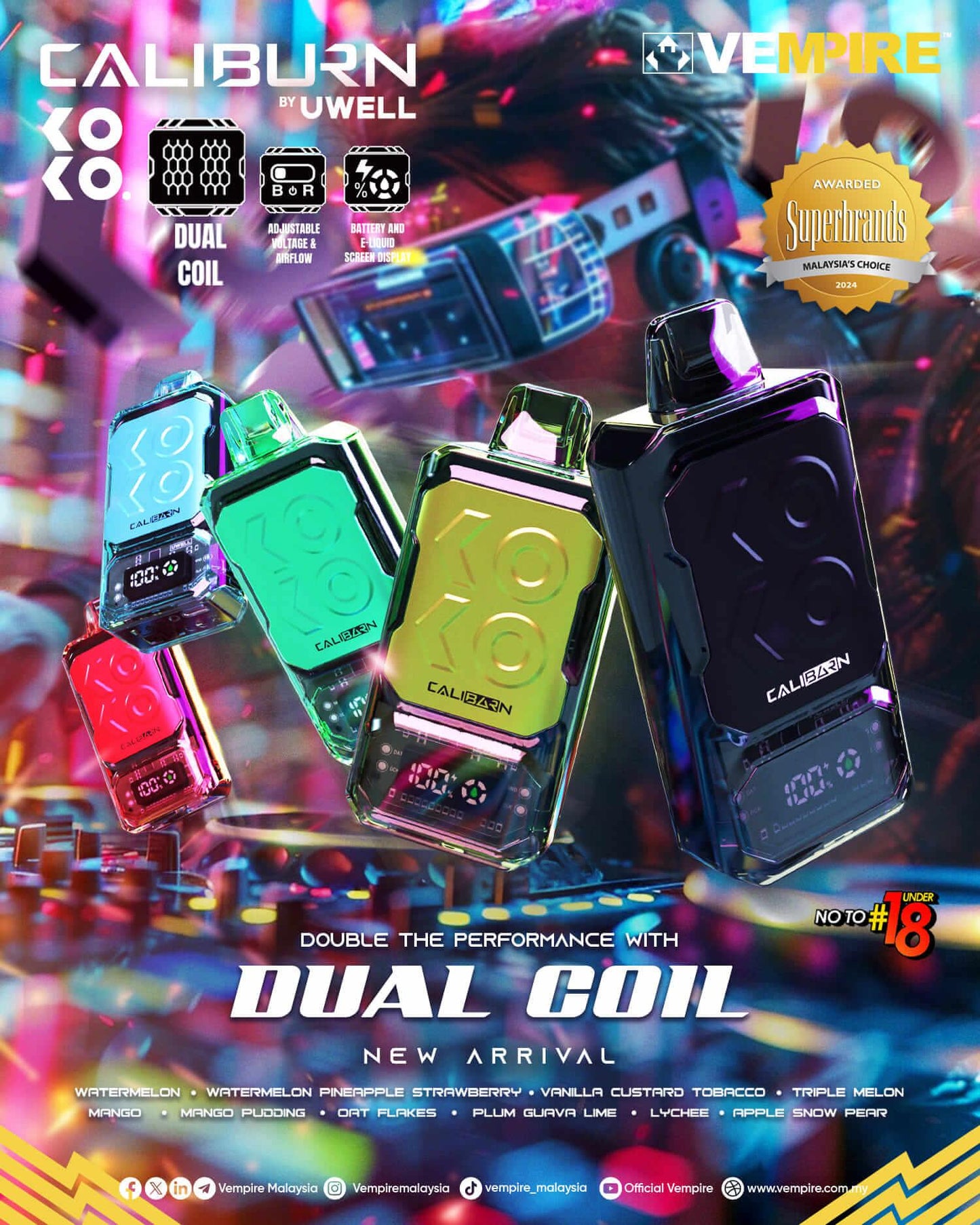 uwell_caliburn_koko_bar_12000_puffs_(SG VAPE DELIVERY SHOP)